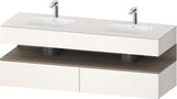DURAVIT Qatego Einbauwaschtisch mit Konsolenwaschtischunterbau Eiche Terra & Weiß Matt 1600 mm