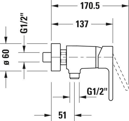 DURAVIT B.2 Brausethermostat Aufputz mit Keramikmischsystem in Chrom – 150 mm Mittenabstand