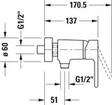 DURAVIT B.2 Brausethermostat Aufputz mit Keramikmischsystem in Chrom – 150 mm Mittenabstand