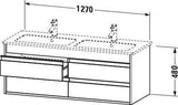 DURAVIT Ketho Waschtischunterbau 1270 mm, 4 Schubkästen, weiß matt, wandhängend, ME by Starck