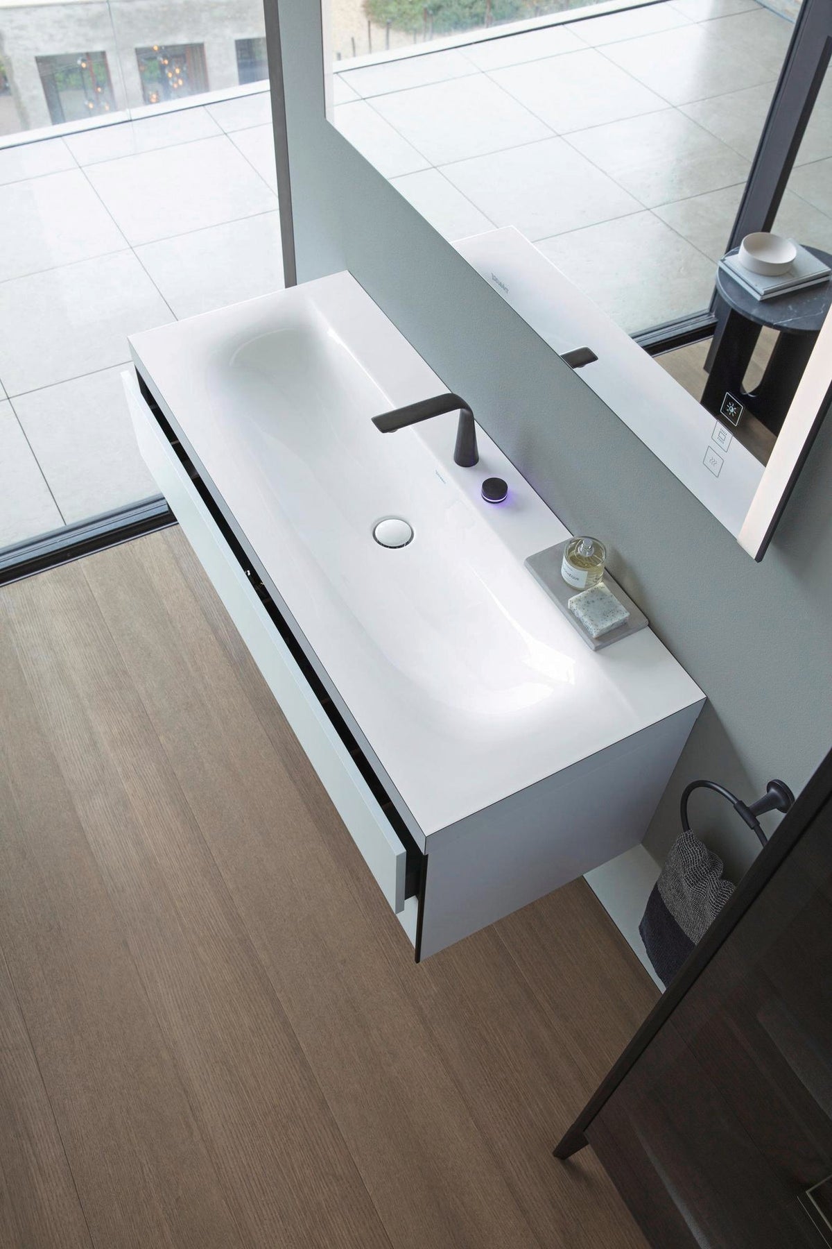 DURAVIT Starck T Handtuchring Chrom 210 mm – Schwenkbar, Verdeckte Befestigung, Rostfreier Stahl