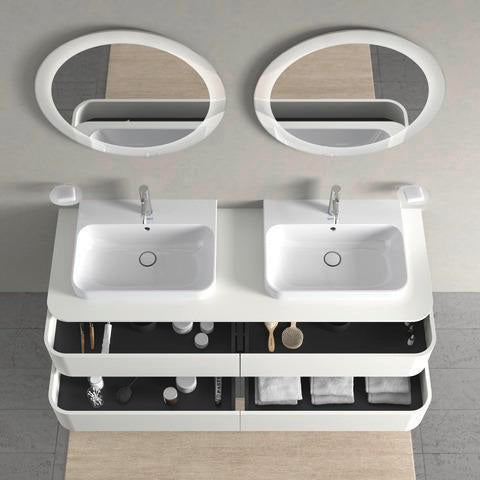 DURAVIT Aufsatzbecken Happy D.2 Plus 600 mm Weiß mit Überlauf und Hahnlochbank