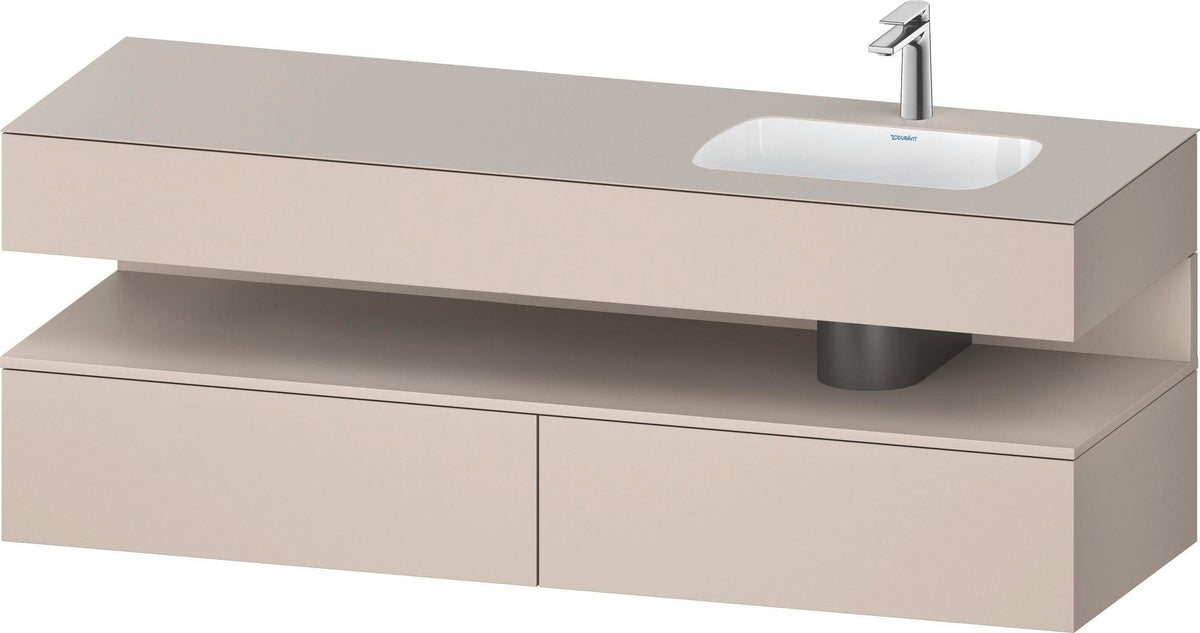 DURAVIT Qatego Einbauwaschtisch mit Konsolenwaschtischunterbau 1600 mm Weiß Matt