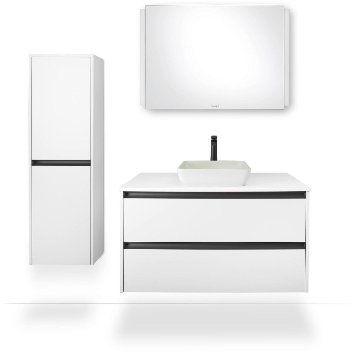 DURAVIT Sivida Aufsatzwaschtisch 400 mm DuroCast Plus ohne Überlauf in Dunkelgrau matt/Weiß