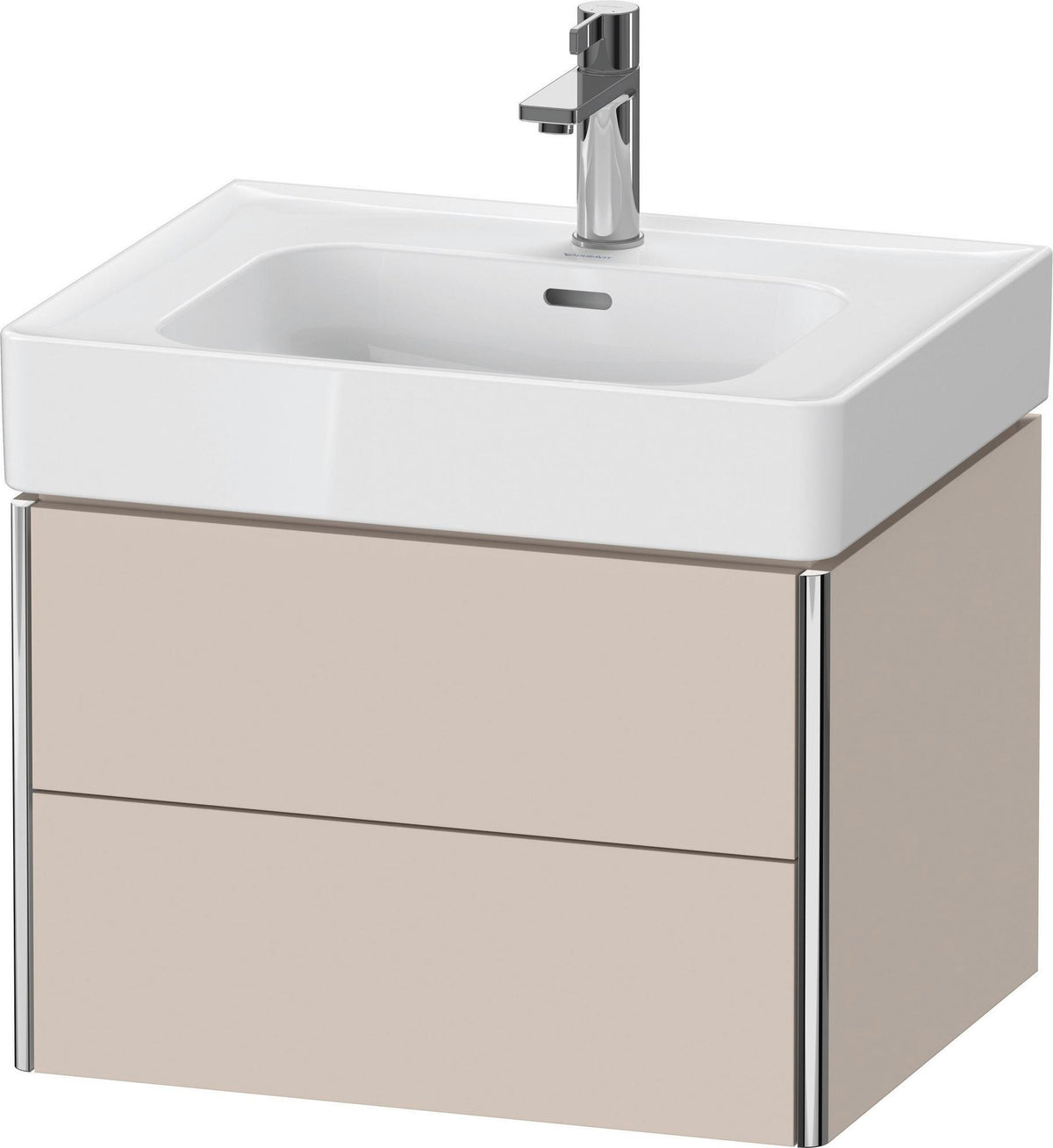 Duravit XSquare Waschtischunterbau 584 mm, 2 Schubkästen, Tip-on, Taupe
