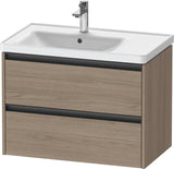 DURAVIT Ketho.2 Waschtischunterbau 784 mm Eiche Terra mit 2 Schubkästen und Soft-Close