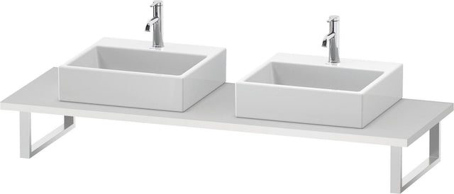 Duravit L-Cube Konsole variabel – 2 Ausschnitte, 550 mm Tiefe, Weiß Matt