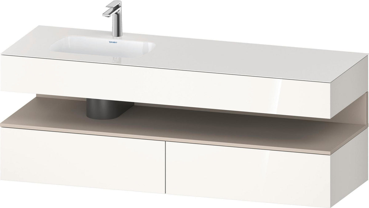 DURAVIT Qatego Studio F. A. Porsche Einbauwaschtisch mit Konsolenwaschtischunterbau 1600 mm Weiß Matt