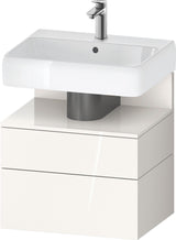 DURAVIT Qatego Waschtischunterbau 590 mm wandhängend, 1 Auszug, weiß Hochglanz, Nische Eiche Schwarz