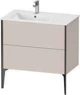 Duravit XViu Waschtischunterbau bodenstehend 810 mm mit 2 Auszügen, weiß matt, Tip-On Technik