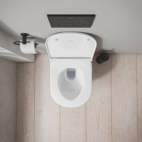 Duravit D-Code 2.0 WC-Set wandhängend, spülrandlos, 4/2L, mit WC-Sitz und Absenkautomatik, Weiß Hochglanz