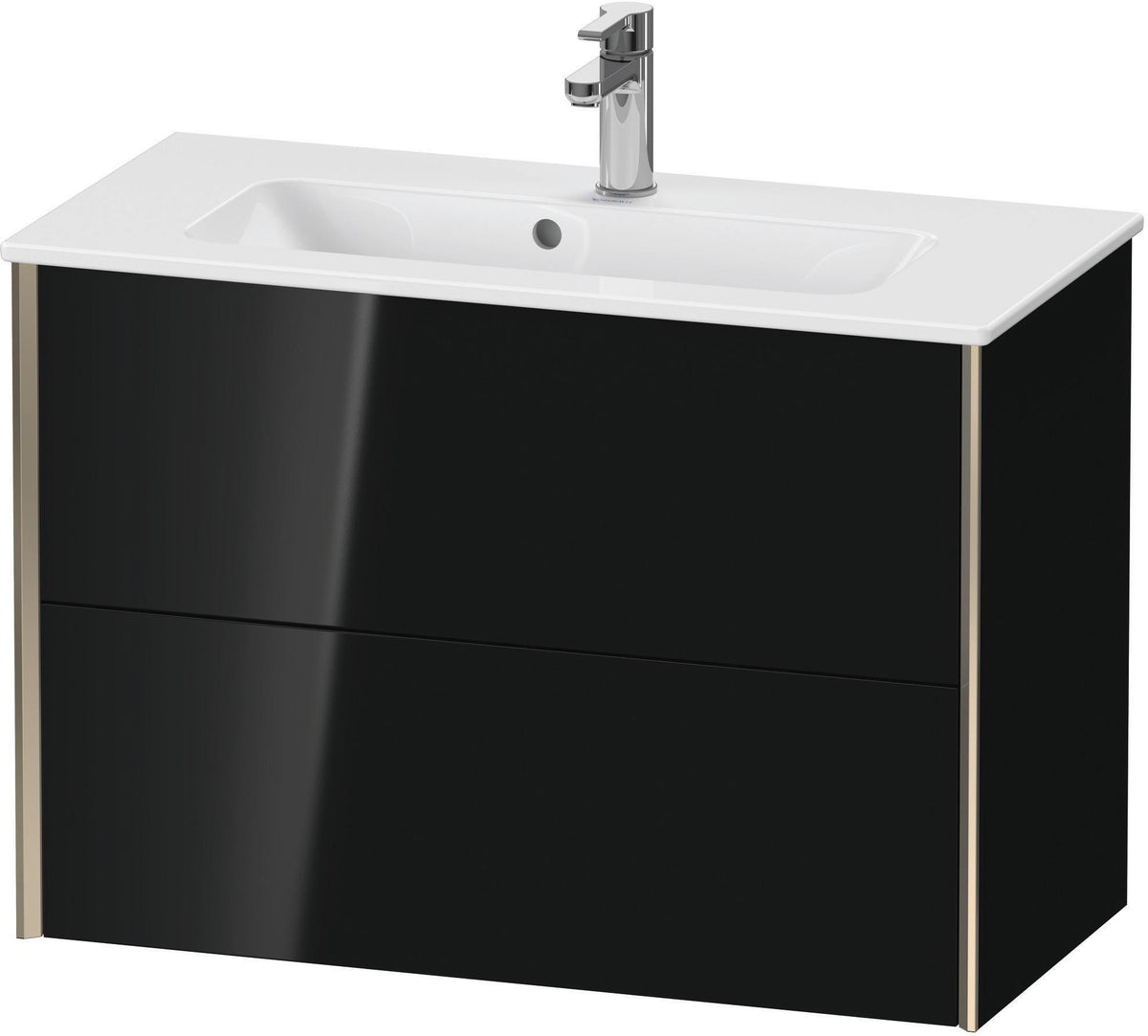DURAVIT XViu Waschtischunterbau wandhängend 810 mm, 2 Schubladen, champagner matt/weiß matt