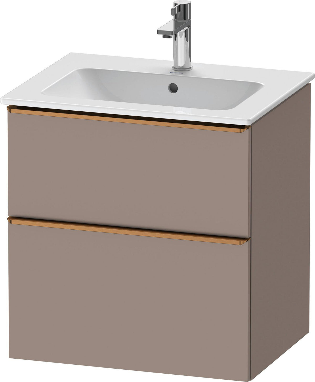 DURAVIT D-Neo Waschtischunterbau 610 mm Eiche Schwarz mit Bronze Griff – wandhängend