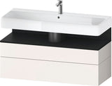Duravit Qatego Waschtischunterbau 1190 mm – Weiß Matt mit Eiche Schwarz Nische, 1 Auszug, LED