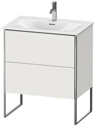 DURAVIT XSquare Waschtischunterbau 710 mm mit Auszug und Fußgestell – Weiß Matt