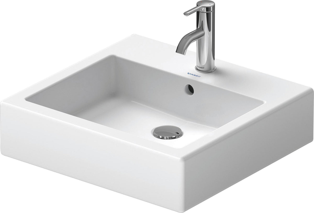 Duravit Waschtisch Vero 500 mm weiß mit Überlauf und 1 Hahnloch – wandmontiert