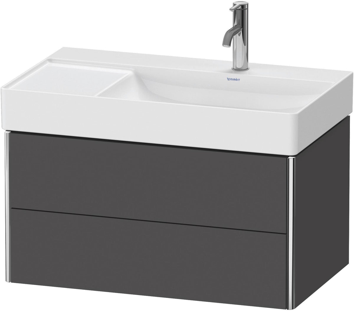 DURAVIT XSquare Waschtischunterbau wandhängend 784 mm mit 2 Schubkästen, weiß matt