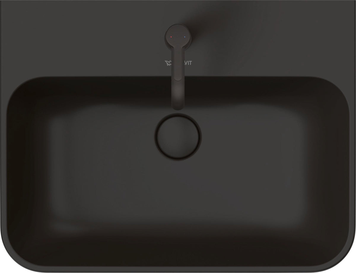 DURAVIT Aufsatzbecken Happy D.2 Plus 600 mm Weiß mit Überlauf und Hahnlochbank