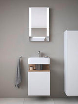 Duravit Qatego Handwaschbecken 450 mm weiß mit Überlauf und Hahnlochbank