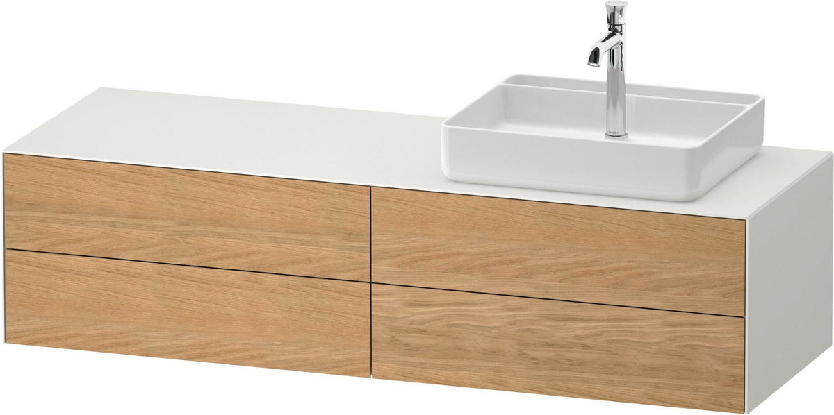 DURAVIT White Tulip Konsolenwaschtischunterbau 1600 mm von Philippe Starck – 4 Schubkästen, Weiß Seidenmatt