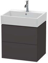Duravit L-Cube Waschtischunterbau 584 mm taupe supermatt, 2 Schubkästen, Tip-On, wandhängend