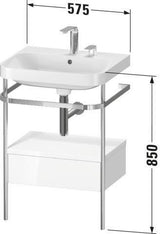 Duravit Waschtischset Happy D.2 Plus 575x490mm taupe supermatt mit Hahnloch