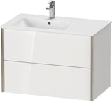 Duravit XViu Waschtischunterbau 810 mm wandhängend mit 2 Schubkästen, weiß matt, für Waschtisch links