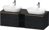 DURAVIT D-Neo Konsolenwaschtischunterbau 1400 mm betongrau matt mit 2 Auszügen und Bronze-Griffen