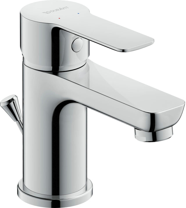DURAVIT A.1 Einhebel-Waschtischmischer mit Zugstange, Chrom – 95 mm Ausladung, Keramikmischsystem