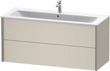 Duravit XViu Waschtischunterbau wandhängend 1210 mm, 2 Schubkästen, champagner matt/weiß matt