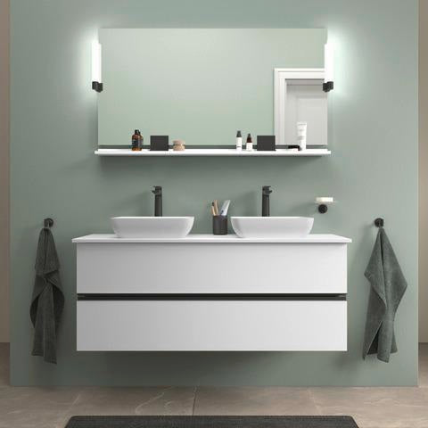 DURAVIT Sivida Waschtischset 1350 mm mit Konsole, 2 Becken, weiss