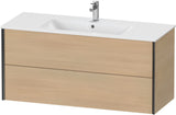 Duravit XViu Waschtischunterbau wandhängend 1210 mm, 2 Schubkästen, champagner matt/weiß matt