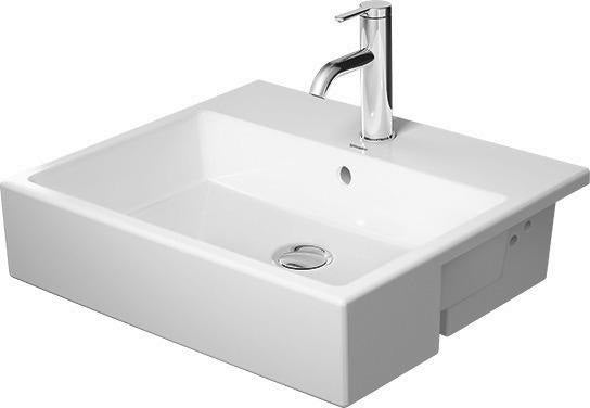 DURAVIT Vero Air Halbeinbau-Waschtisch 550 mm Weiß mit Überlauf und Hahnlochbank