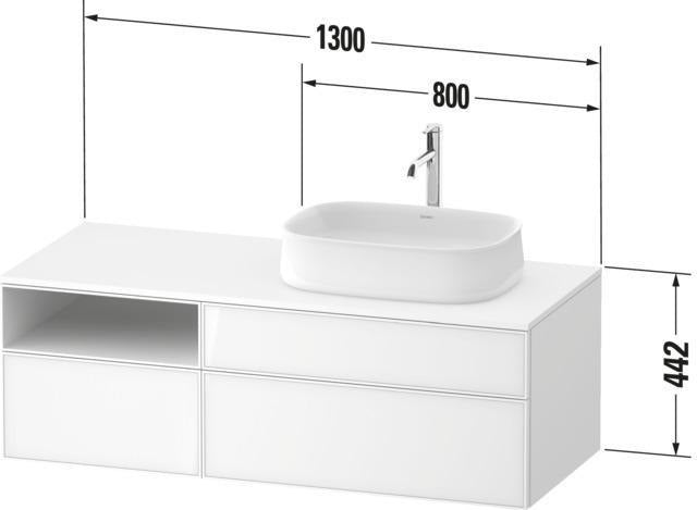 DURAVIT Zencha Konsolenwaschtischunterbau 1300 mm Eiche Anthrazit mit 2 Auszügen