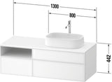 DURAVIT Zencha Konsolenwaschtischunterbau 1300 mm Eiche Anthrazit mit 2 Auszügen