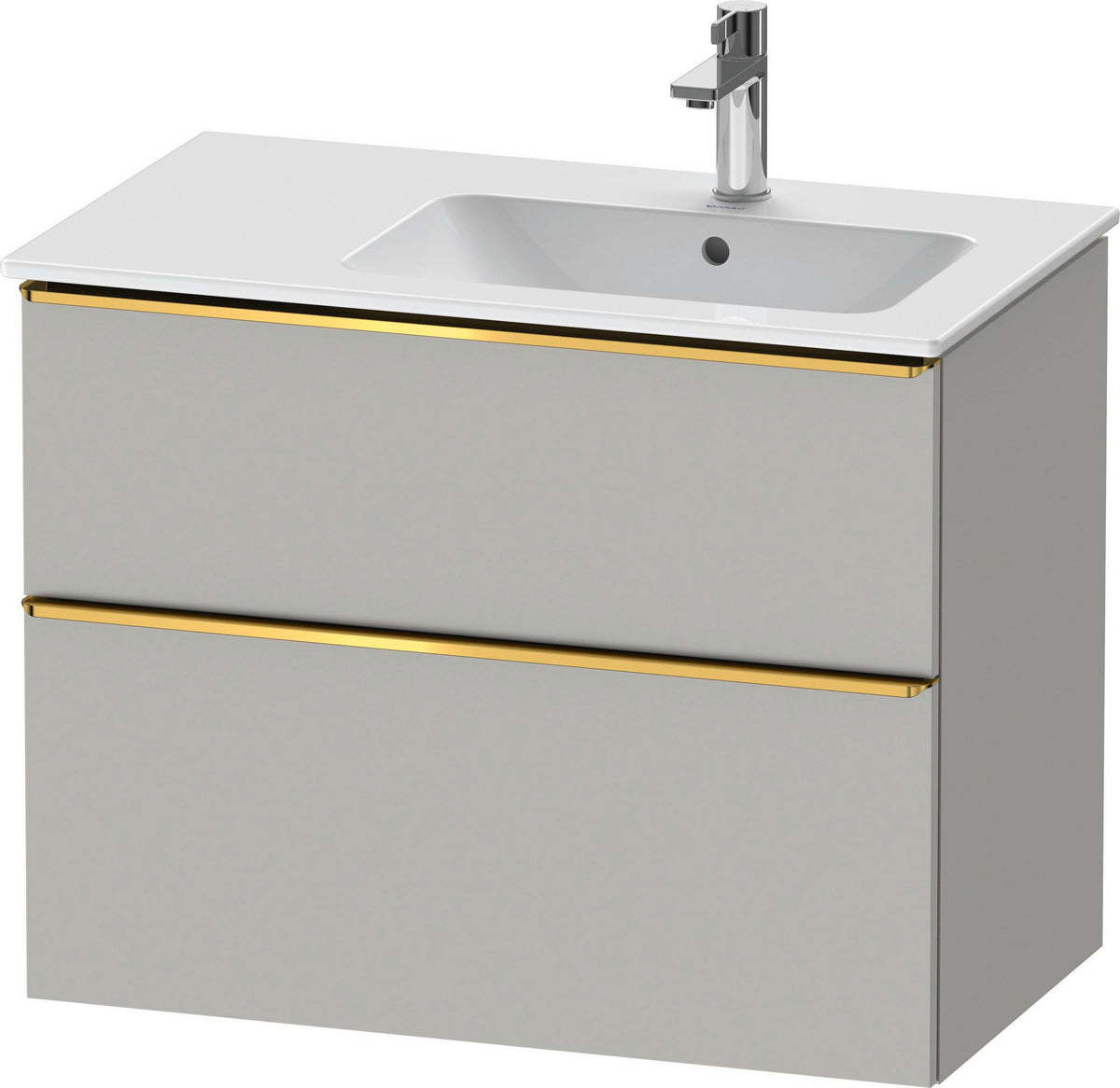DURAVIT D-Neo Waschtischunterbau 810 mm Weiß Matt mit Bronze Griff und Soft-Close