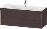 Duravit XViu c-bonded Waschtischunterbauset 1200 mm, 2 Schubkästen, champagner matt/eiche dunkel