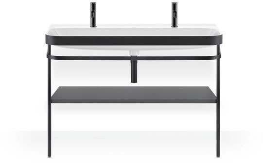 DURAVIT Happy D.2 c-bonded Waschtischset 1175 mm mit Metallkonsole, Taupe seidenmatt