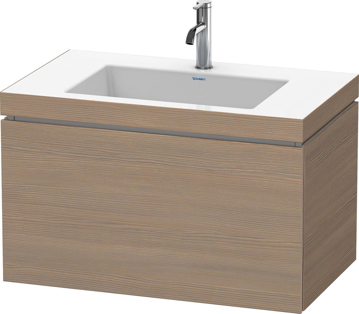 Duravit L-Cube Waschtischset 800 mm mit Vero Air, Amerik. Nussbaum, wandhängend, c-bonded