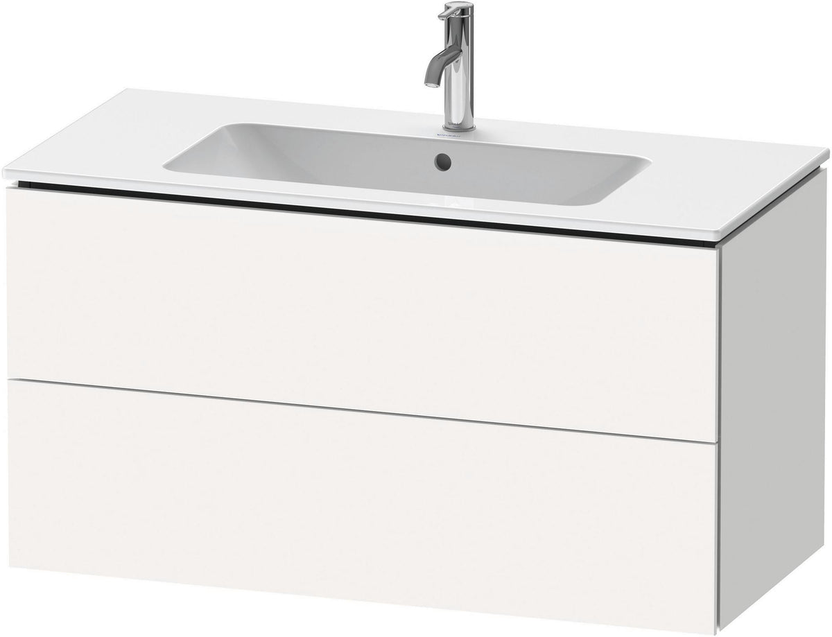 Duravit L-Cube Waschtischunterbau 1020 mm taupe matt – wandhängend, 2 Schubkästen, Tip-On