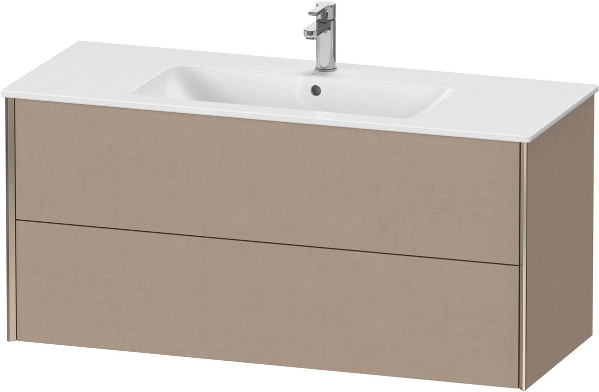 Duravit XViu Waschtischunterbau wandhängend 1210 mm, 2 Schubkästen, champagner matt/weiß matt