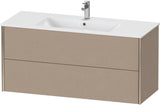 Duravit XViu Waschtischunterbau wandhängend 1210 mm, 2 Schubkästen, champagner matt/weiß matt