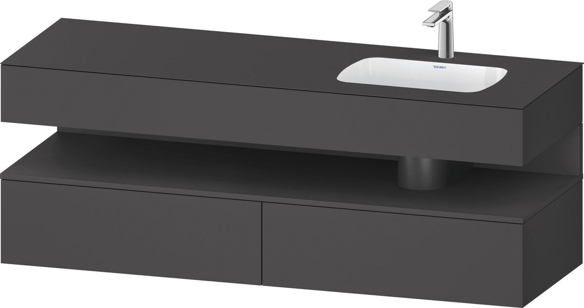 DURAVIT Qatego Einbauwaschtisch mit Konsolenwaschtischunterbau 1600 mm Weiß Matt