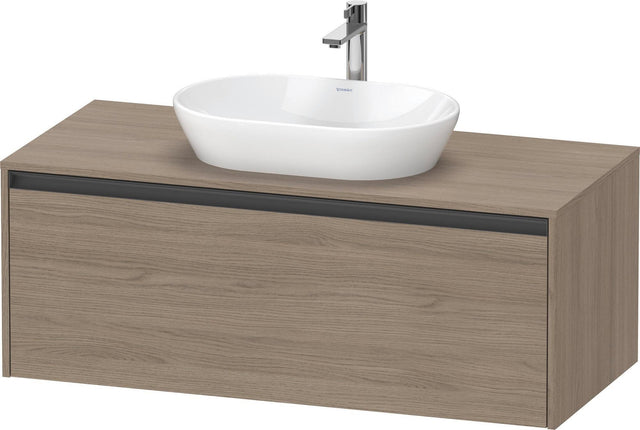 Duravit Ketho.2 Konsolen-Waschtischunterbau 1200 mm Eiche Terra – 1 Auszug, wandhängend