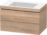 Duravit L-Cube c-bonded Waschtischset 800 mm Eiche Marmoriert mit 2 Schubkästen und Tip-on Technik