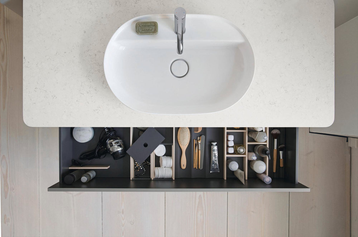 Duravit Luv Waschtischunterbau bodenstehend 1338 mm mit 1 Auszug Weiß Seidenmatt