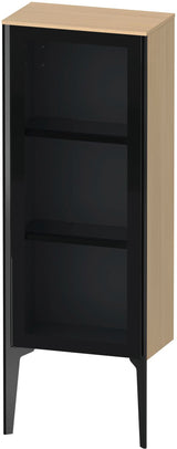 DURAVIT XViu Halbhochschrank mit Glastür 890 mm, rechts, matt Nussbaum – Tip-on & Soft-Close
