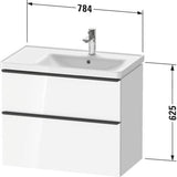 Duravit D-Neo Waschtischunterbau 784 mm Eiche Schwarz Bronze, wandhängend, 1 Auszug