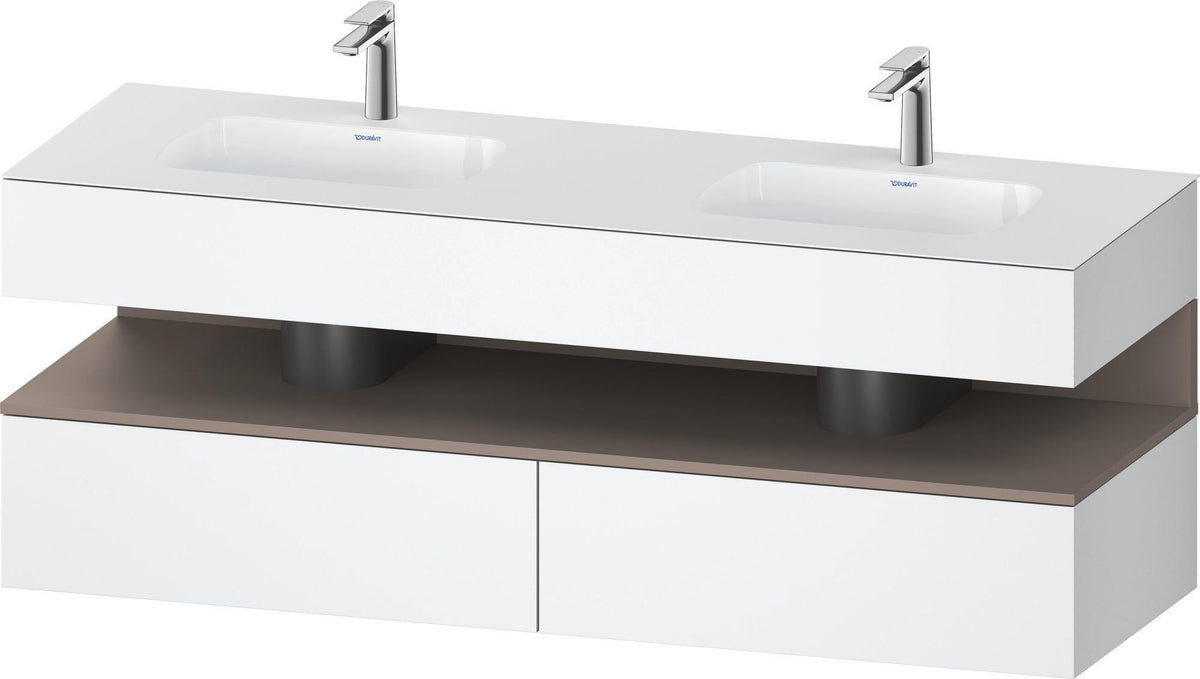 DURAVIT Qatego Studio F. A. Porsche Waschtischset 1600 mm mit Konsolenwaschtischunterbau, 2 Auszüge