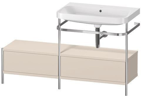 Duravit Waschtischset HAPPY D.2 PLUS 1400x490mm ein Hahnloch taupe supermatt